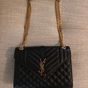 Saint Laurent YSL Medium Envelope Leather Bag